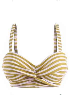Retro Stage Woman's 1940's Striped Color Block Vintage Bikini top Sz XL
